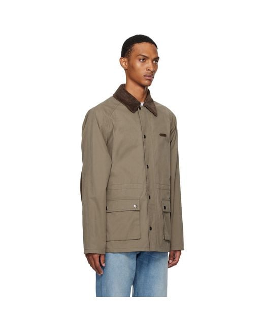 Moschino Brown Khaki Cotton Diagonal Jacket for men
