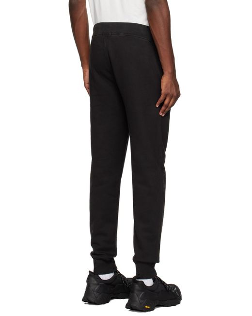 Pantalon de survêtement noir à revers en tricot côtelé C P Company pour homme en coloris Black