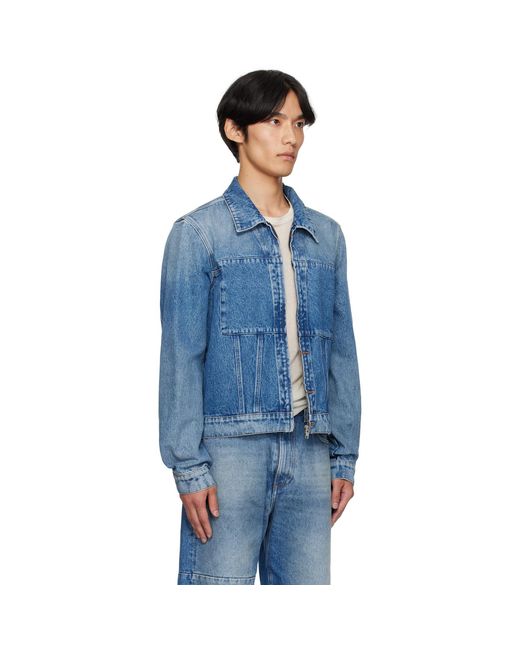 MM6 by Maison Margiela Blue Long Sleeve Denim Shirt for men