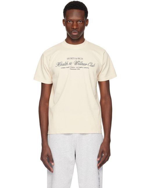 Sporty & Rich Natural Sportyrich Off- 'h&w Club' T-shirt for men