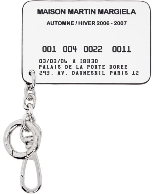 Maison Margiela White Cardholder Keychain for men
