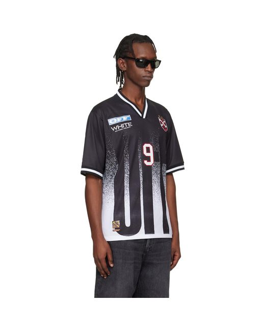 Off-White c/o Virgil Abloh Black Big 'Off' Gradient Soccer Jersey for men