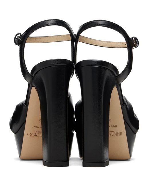 Jimmy Choo Black Heloise 120 Platform Sandals