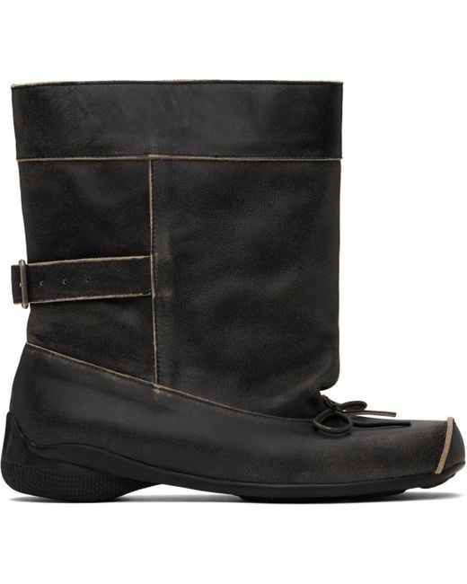 OPEN YY Ballet Slouchy Short Boots in Black | Lyst UK