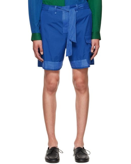 SEBLINE Blue Combat Shorts for men