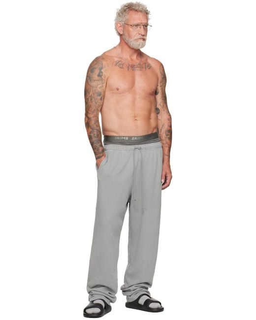 skims コットンフリース クラシック ストレートレッグパンツ メンズ Skims グレー Terry クラシック ストレートレッグ