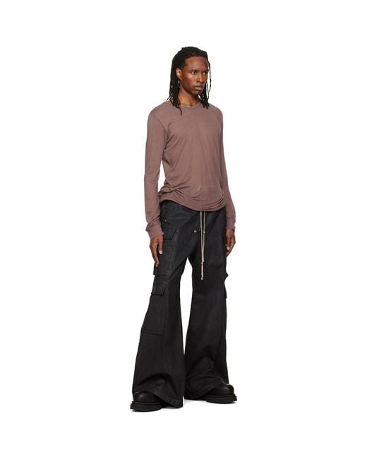 Rick Owens Black Tower Double Cargo Jumbo Belas Jeans for men