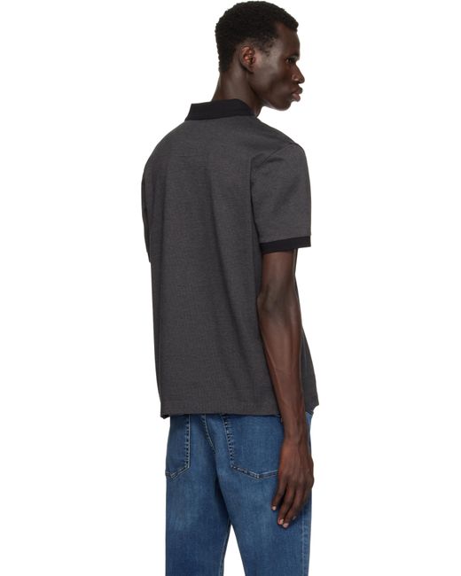 Polo Noir Et Gris En Coton Mercerisé À Motif Boss pour homme en coloris Black