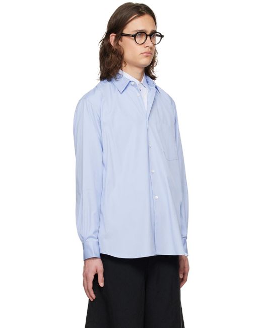 Comme des Garçons Blue Spread Collar Shirt for men