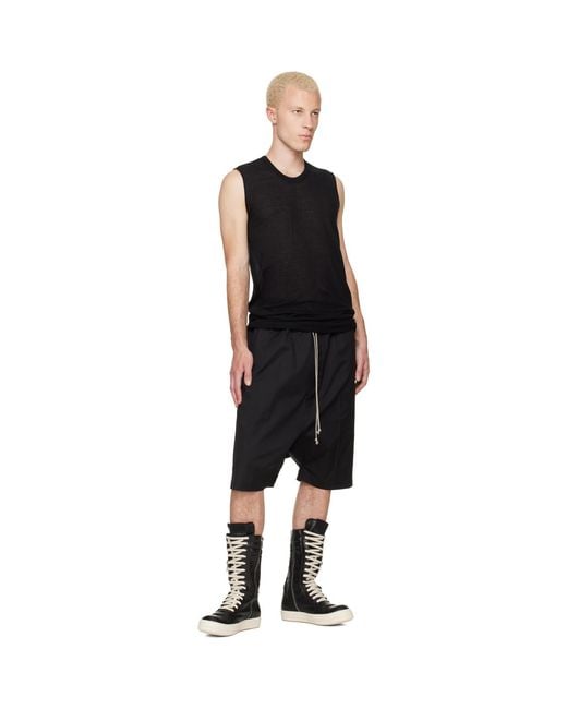 Rick Owens Black Tower Basic Sl Tank Top for men