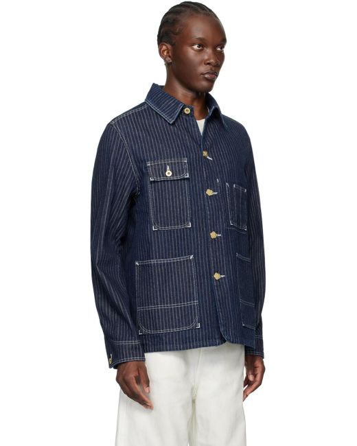 メンズ KENZO インディゴ Paris Relaxed Workwear デニムジャケット