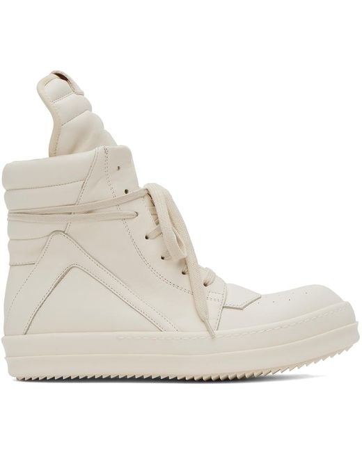 Rick Owens White Off- Geobasket Sneakers for men