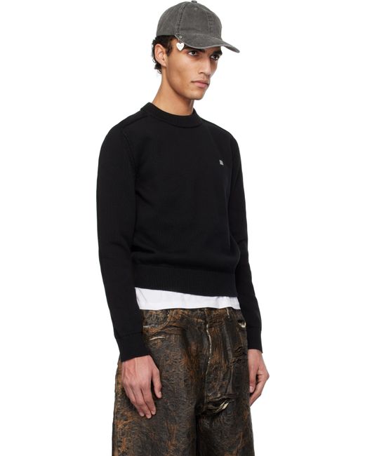メンズ Acne ブラック オーガニックコットン セーター Black