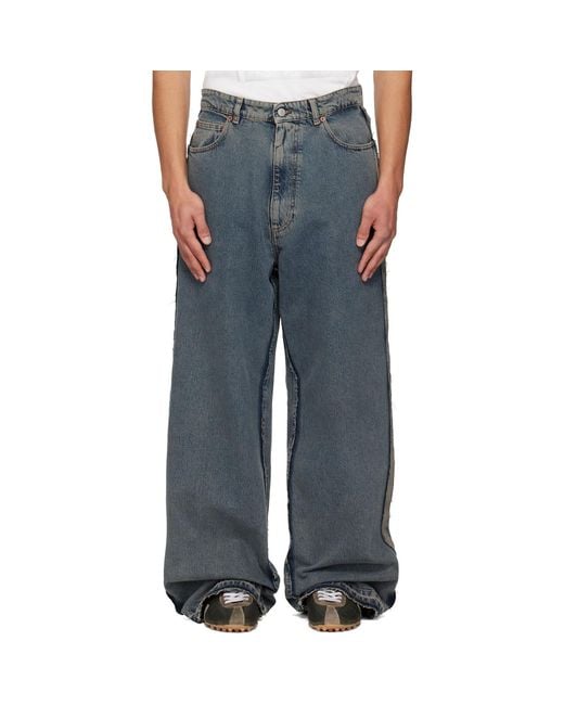 MM6 by Maison Margiela Blue Wide-Leg Jeans for men