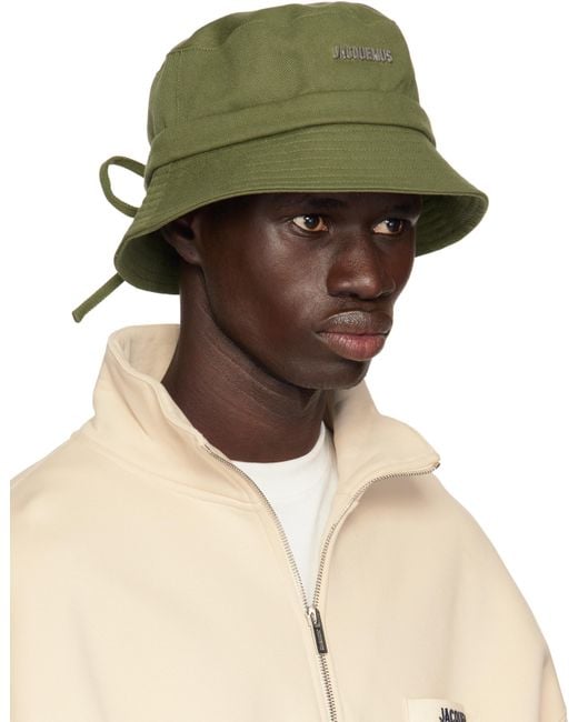 Jacquemus Green Khaki 'The Gadjo' Bucket Hat for men