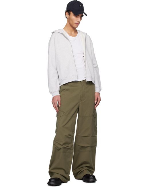 メンズ Acne グレー ジップフーディ White