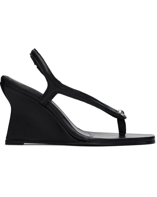 Paris Georgia Black Valentina Wedge Heeled Sandals