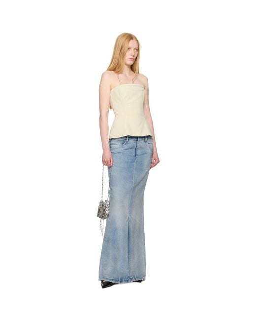 Jean Paul Gaultier Blue Ssense Exclusive Topstitching Corset Top