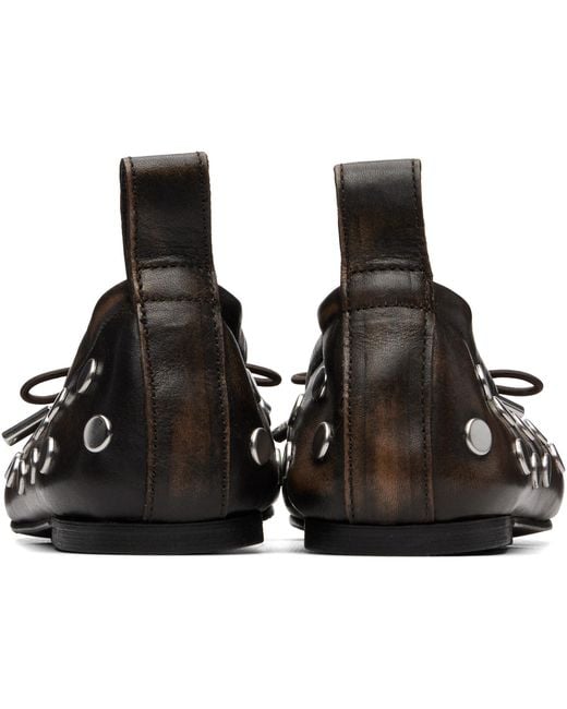 Alohas Black Rosalind All Studs Vintage Effect Ballerina Flats