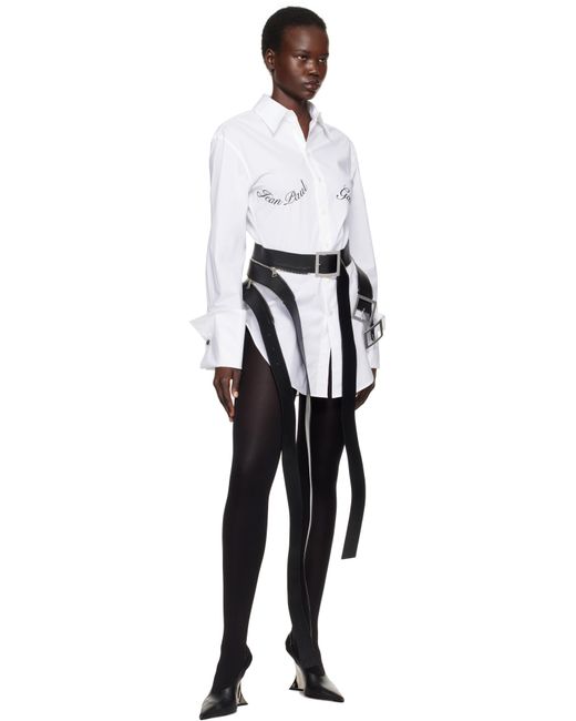 Jean Paul Gaultier ホワイト The Print シャツ Black