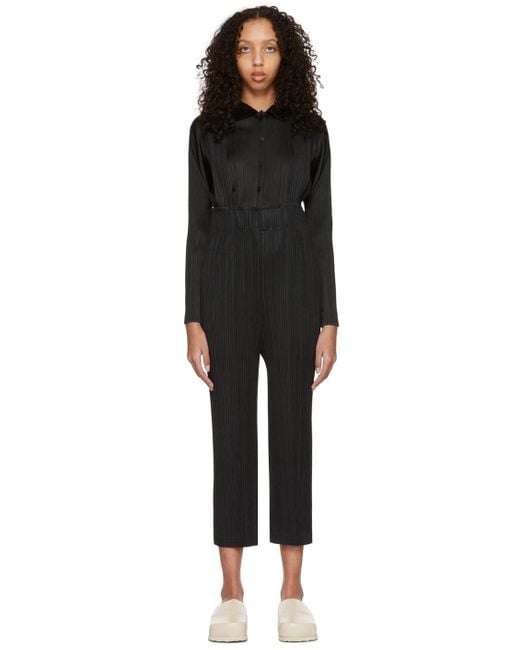 Pleats Please Issey Miyake Synthetic Polyester Jumpsuit in Black Lyst