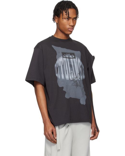 メンズ OTTOLINGER ブラック Deconstructed オーバーサイズ Tシャツ Black