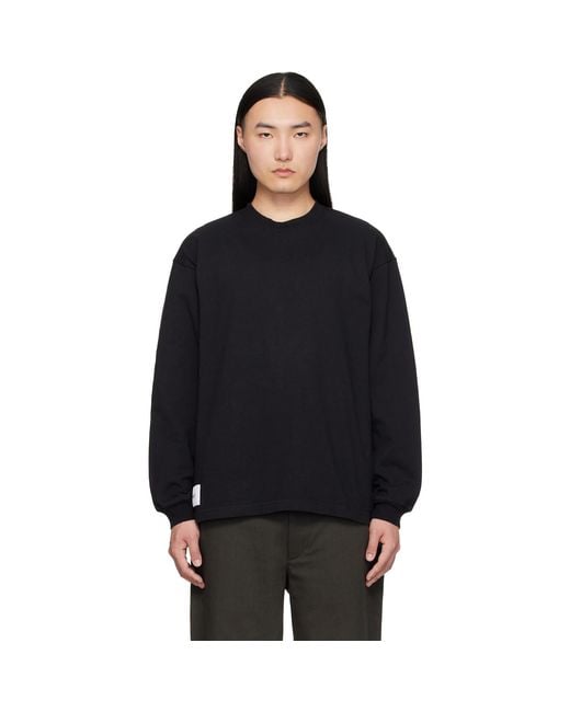 (w)taps Black Sign-Yd Long Sleeve T-Shirt for men