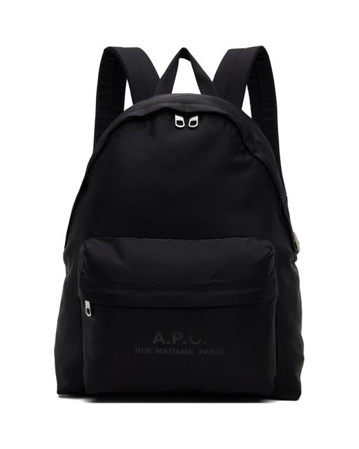 A.P.C. Black Backstage Small Backpack for men