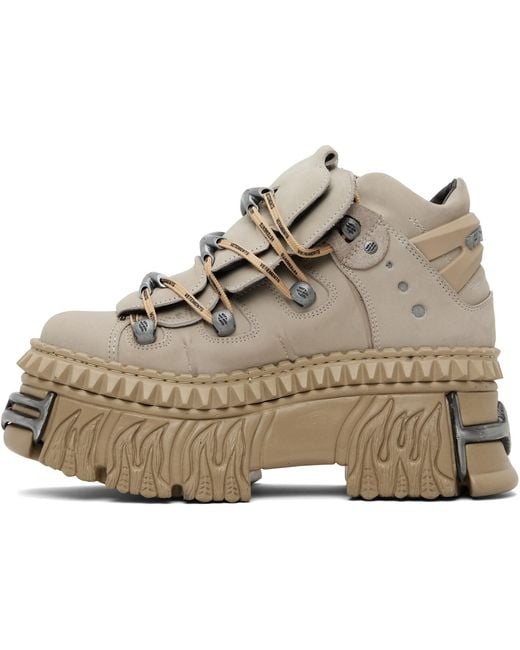 Vetements Metallic Taupe New Rock Edition Fire Platform Sneakers for men