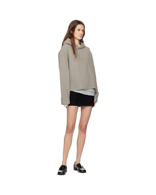Rier Black Fleece Crop Hoodie