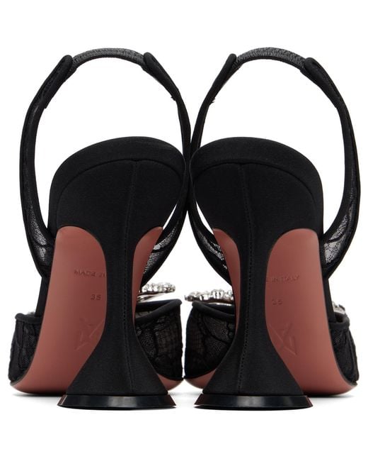 AMINA MUADDI Black Rosie Lace Sling 95 Heels