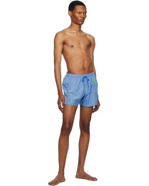 Moschino Blue Double Question Mark Swim Shorts for men