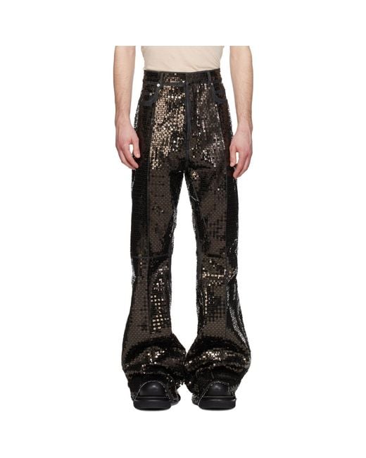 Rick Owens Black Temple Bolan Bootcut Jeans for men
