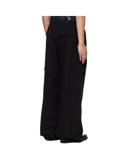 Egonlab Black Sculpted Track Trousers for men