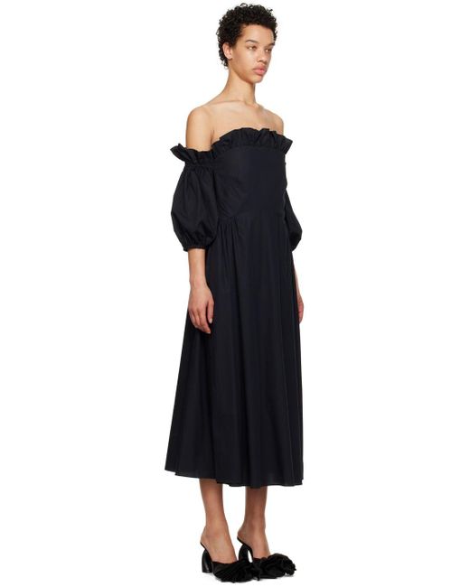 Kika Vargas Margaret Midi Dress in Black | Lyst