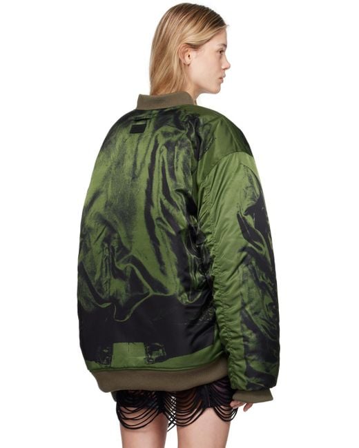 Jean Paul Gaultier Green Khaki 'The Trompe L'Œil' Bomber Jacket