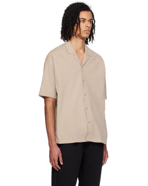 Boss Black Taupe Relaxed-Fit Shirt for men