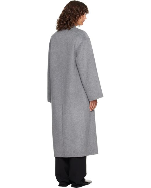 Loulou de Saison グレー Borneo Lds Wool Drap コート Black