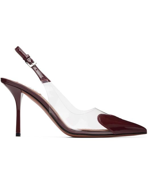 Alaïa Black Burgundy 'Le Cœur' Slingback Heels
