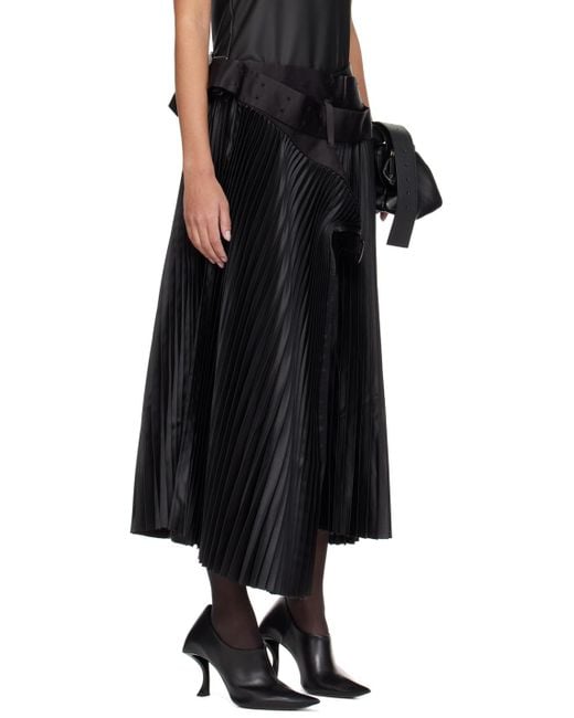 Junya Watanabe Black Belted Midi Skirt