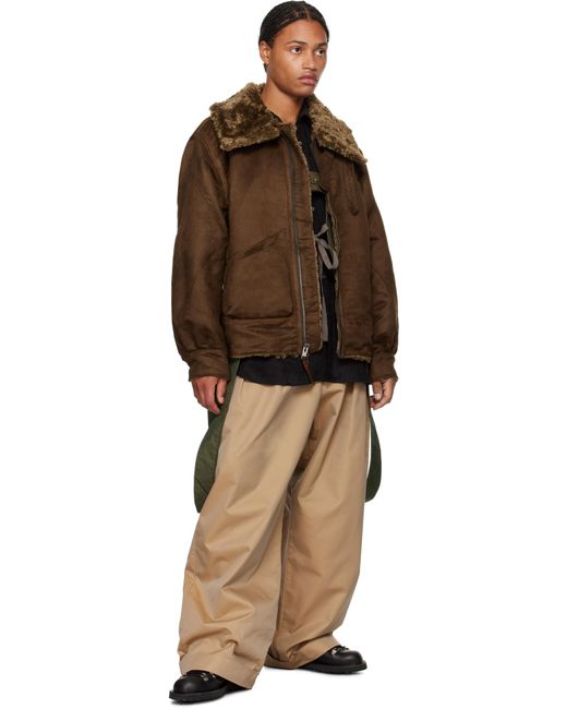 Engineered Garments Brown B3 Faux-Suede Bomber Jacket for men