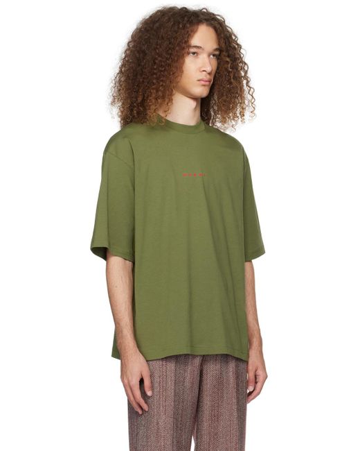 T-shirt vert à logo imprimé Marni pour homme en coloris Green