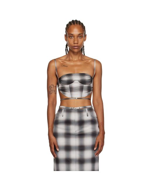 Juneyen Black Check Tank Top