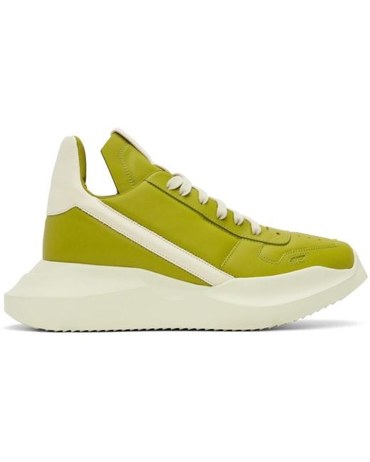 Rick Owens Yellow Green Geth Sneakers for men
