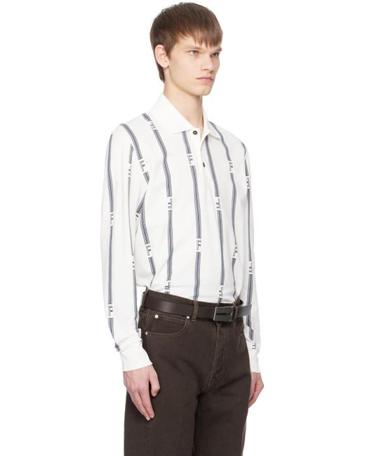 Ferragamo Off-white College Stripes Polo for men