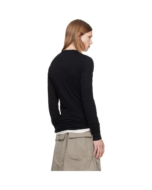 Rick Owens Black Tower Double Ls T-Shirt for men