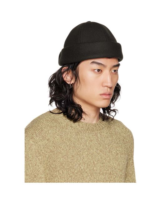 Jil Sander Green Rolled Brim Beanie for men