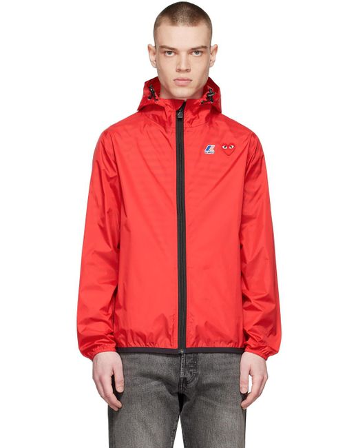 COMME DES GARÇONS PLAY Synthetic Red K-way Edition Nylon Jacket for Men ...