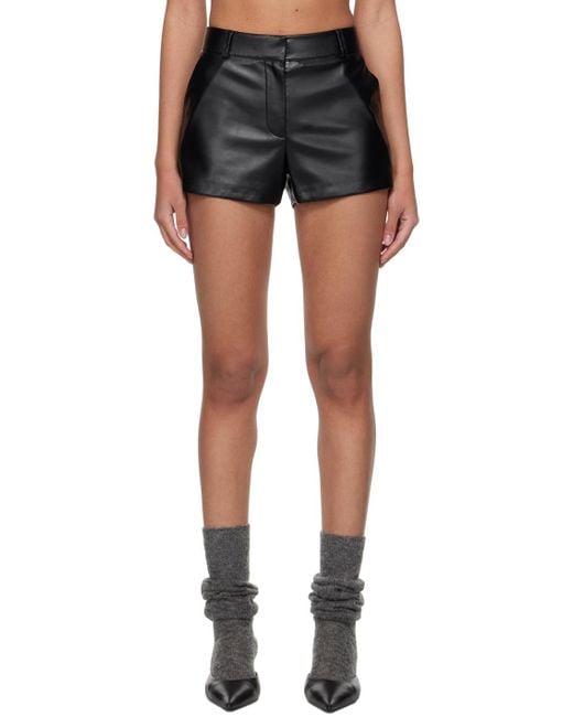 Frankie Shop Black Kate Faux-leather Shorts