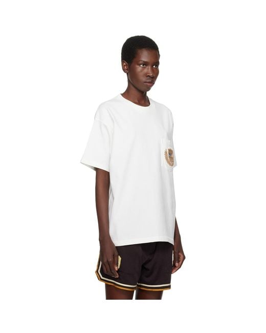 Bode White Off- Sportsman Patch Pocket T-Shirt